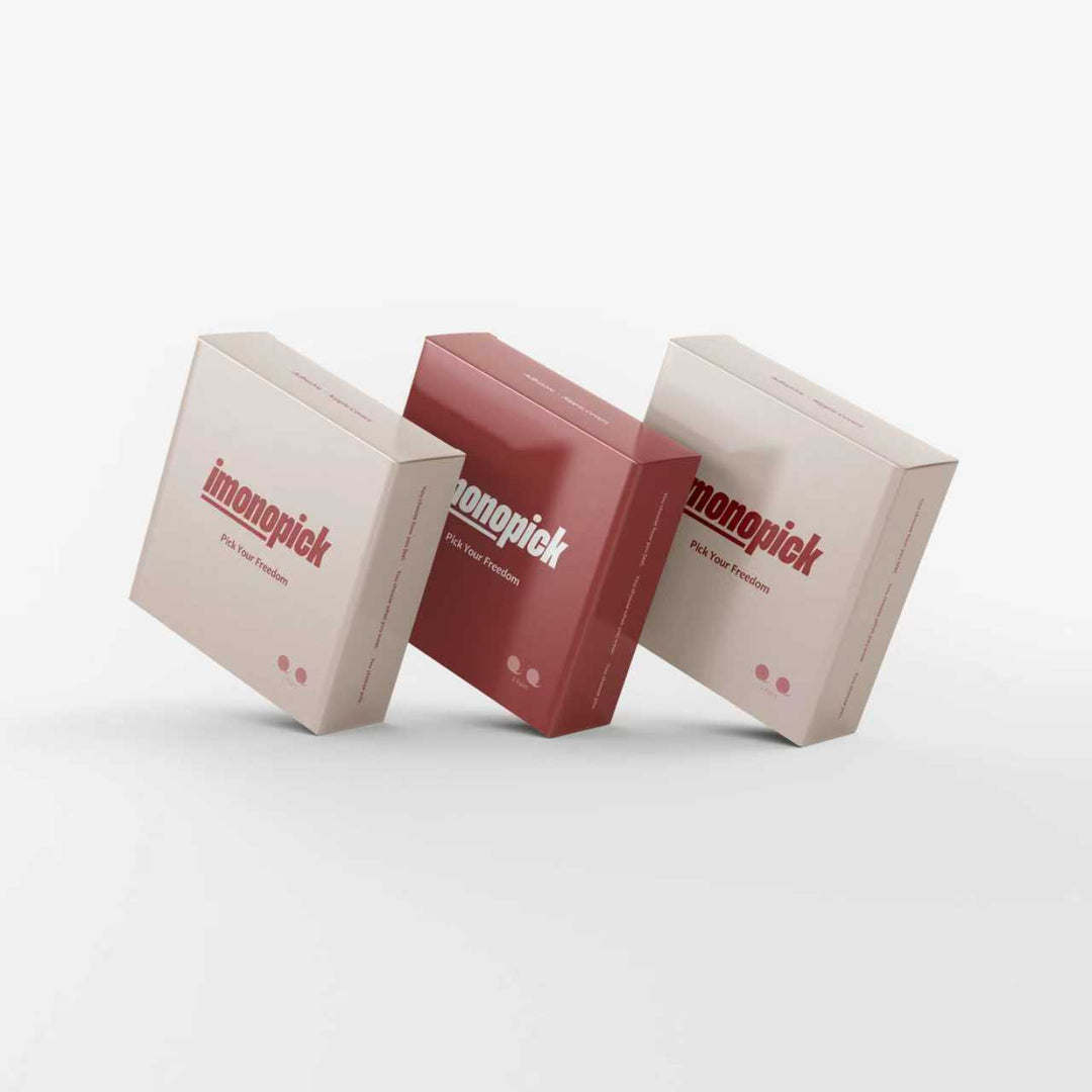 Imonopick nipple cover packaging in cream and rose colors